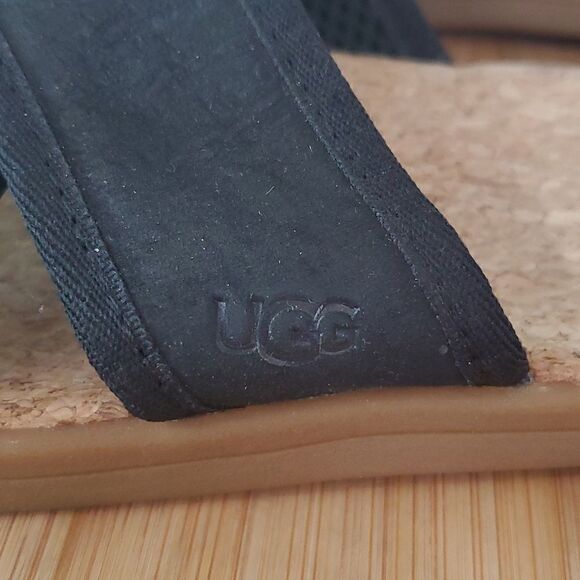 UGG Seaside Slide Cowhide Black Slippers Men's Size 10 Style # 1092172-BLK - Picture 4 of 8